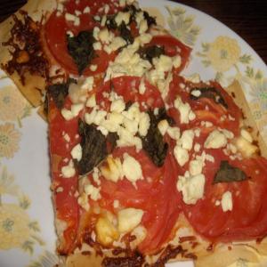 Phyllo Pizza With Fresh Tomatoes and Feta Cheese_image