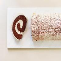 Eggnog-Chocolate Cake Roll image