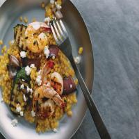 Grilled Shrimp and Vegetables with Pearl Couscous image