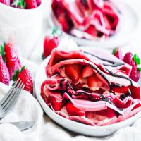 Red Velvet Crepes With Cheesecake Filling image