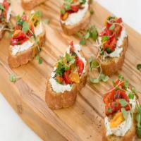 Roasted Pepper and Goat Cheese Bruschetta image