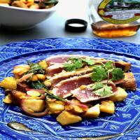 Maple-Glazed Tuna with Pear-Potato Salad_image