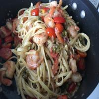 Spaghetti With Shrimp, Capers and Garlic image