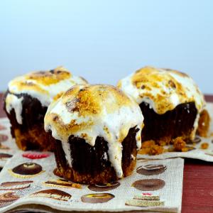 Chocolate Graham Cracker Cupcakes With Toasted Marshmallow image