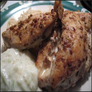 Spice-Crusted Chicken Breasts With Lemon-Cucumber Raita_image