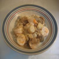 Decadently Creamy Shrimp and Scallop Scampi With Orzo image