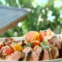 Grilled Pork Tenderloin with Spicy Chile-Coconut Tomato Salad_image