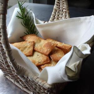 Crispy Rosemary Sea Salt Flatbread Crackers image