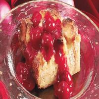 Overnight Eggnog Bread Pudding with Cherry-Bourbon Sauce_image