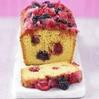 Summer fruit drizzle cake image