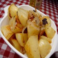 Roasted New Potatoes With Caramelized Onions and Truffle Oil image