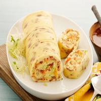 Ham & Cheese Omelet Roll with Cheese Sauce_image