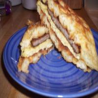 Sausage and Egg Waffle Sandwich_image