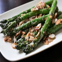 Asparagus with Sliced Almonds and Parmesan Cheese image