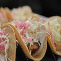 Chula Vista Fish Tacos with Pickled Onions and Carlsbad Cream image