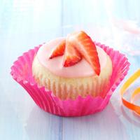 Lemon Cupcakes with Strawberry Frosting image