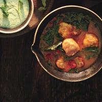 Mixed-Greens and Sausage Soup with Cornmeal Dumplings_image