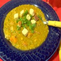 Pea Soup With Chorizo and Chipotle Peppers_image
