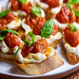 Ricotta Bruschetta with Sweet and Spicy Tomatoes - Giadzy_image
