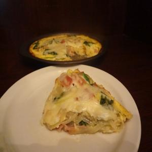 Bacon Spinach Quiche on Mashed Potatoes image