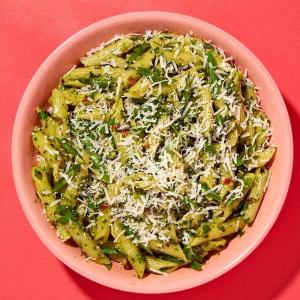 Penne with Almond Pesto and Green Beans_image