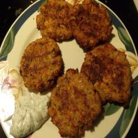 Healthier Salmon Cakes With Lime Dill Sauce image