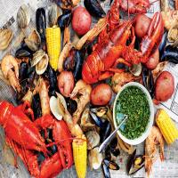 Shellfish Boil with Spicy Green Dipping Sauce image