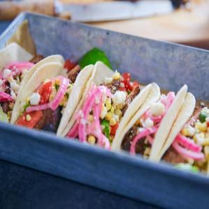 Hearty Brisket Tacos with Pink Pickled Onions_image
