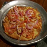 Tomato Onion Flatbread Pizza image