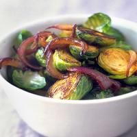 Brussels Sprouts with Vinegar-Glazed Red Onions image