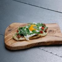 Grilled Pizzettas with Sausage, Egg and Stracchino image