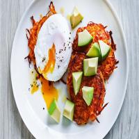 Sweet Potato Fritters with Poached Eggs and Avocado image