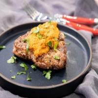 Brown Butter Pork Chops with Walnut Romesco Sauce image