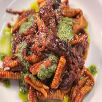 Pork Shoulder Braised with Porcini and Red Wine with Cavatelli Pasta and Sauce Verde image