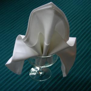 Serviette/Napkin Folding, Fleur De Lis in a Glass Version1. image