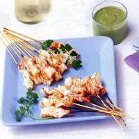 Shrimp Sates with Spiced Pistachio Chutney image