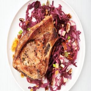 Pork Chops with Pear-Pecan Slaw image