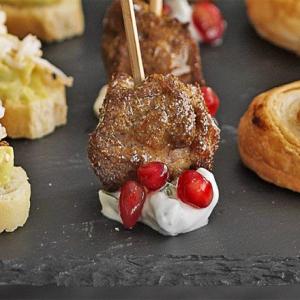 Spiced lamb skewers with pomegranate tzatziki image