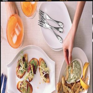 Bruschetta with Fava Beans, Greens, and Blood Oranges_image