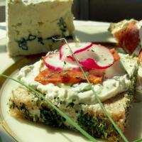 Blue Cheese, Salami and Radish Sandwiches_image