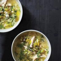 Lemony Chicken and Orzo Soup image