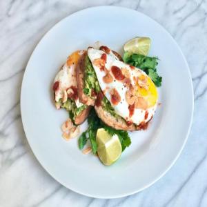 Avocado Toasts with Fried Eggs, Super Crispy Garlic and Chile image