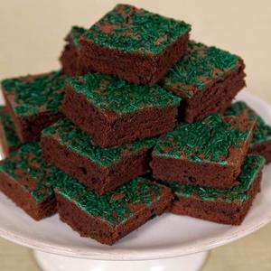 Fudgy Chocolate Brownies with Green Sprinkles_image