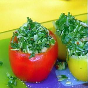 Vine Ripe Tomatoes Stuffed with Herb and Almond Gremolata_image