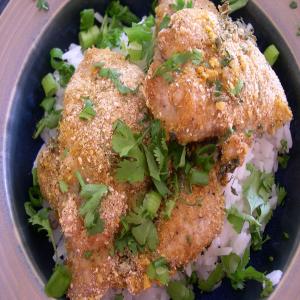 Spicy Thai Curry Chicken Encrusted With Peanuts_image