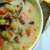 Country Style Smoked Sausage, Ham and Split Pea Soup image