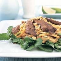 Soy-Ginger Beef and Noodle Salad with Peanut Dressing image