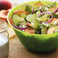 Peachy Tossed Salad with Poppy Seed Dressing image