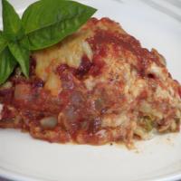 Lasagna With Saucy Sausage, Peppers & Onions image