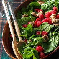 Spinach Salad with Raspberries & Candied Walnuts image